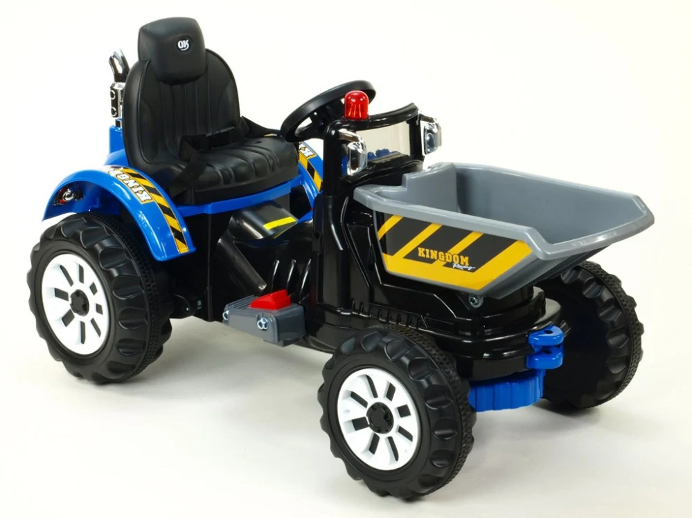 Dětský elektrický traktor Kingdom s přední vanou - II.jakost
