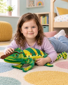 Plyšový chameleon 84cm zelený