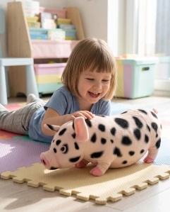 Plyšové prase skvrnité růžové 70cm