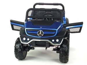 Dětský elektrický Mercedes Benz Unimog dvoumístný - modrý - II.jakost
