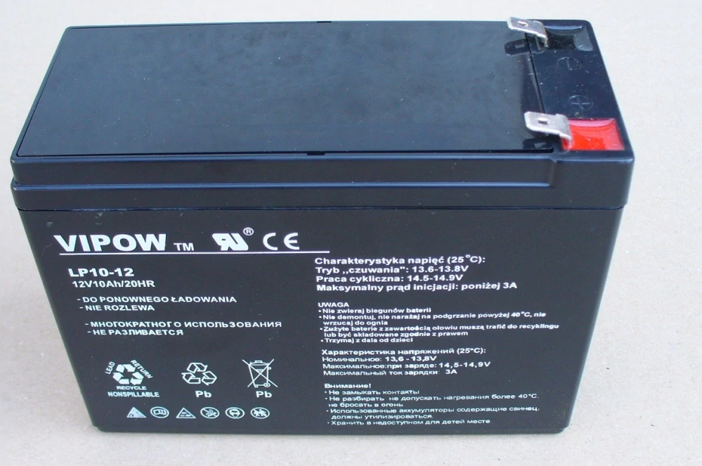 Baterie gelová Vipow 12V/10Ah/20HR pro dětská vozítka