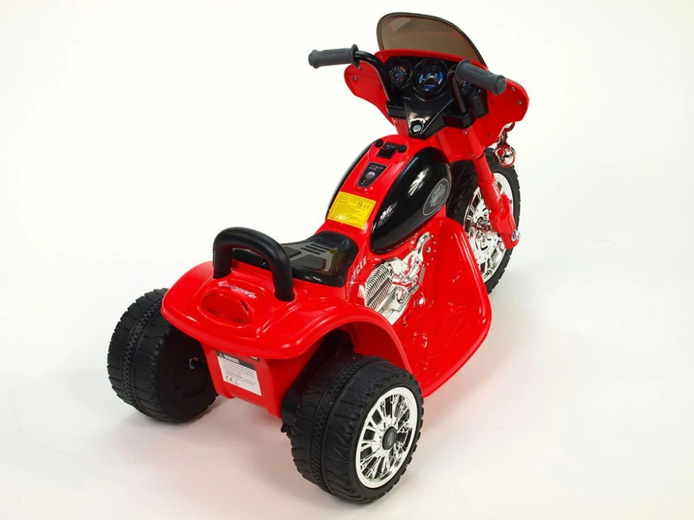 Dětská elektrická motorka Policie červená