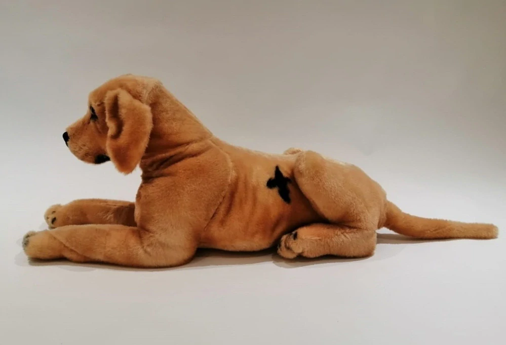 Plyšový pes Labrador zlatý ležící 69cm