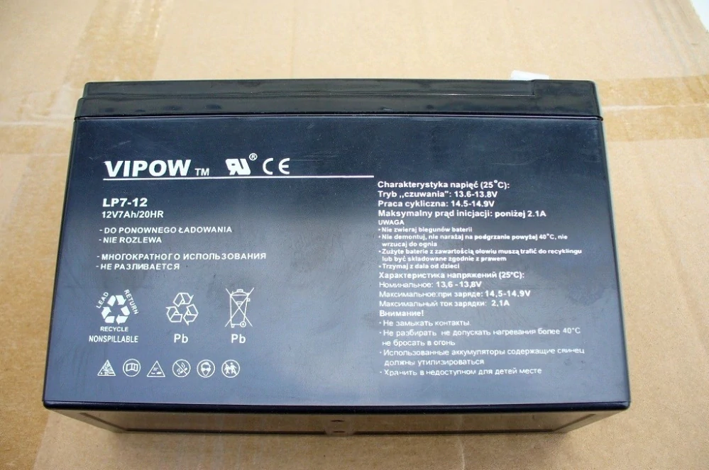 Baterie gelová Vipow 12V/7,5 AH/20HR pro dětská vozítka