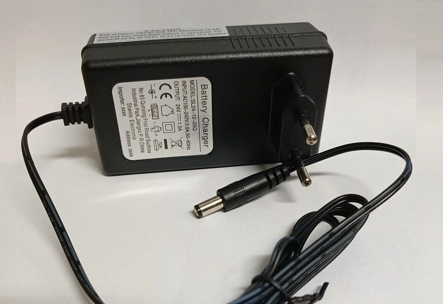 Adapter k nabíjení gelových baterií 24V/1500mA s kontrolkou nabití