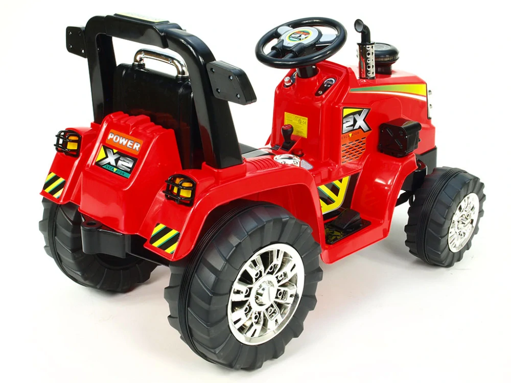 Dětský elektrický traktor 12V s 2,4G dálkovým ovládáním, mohutnými koly - II.jakost