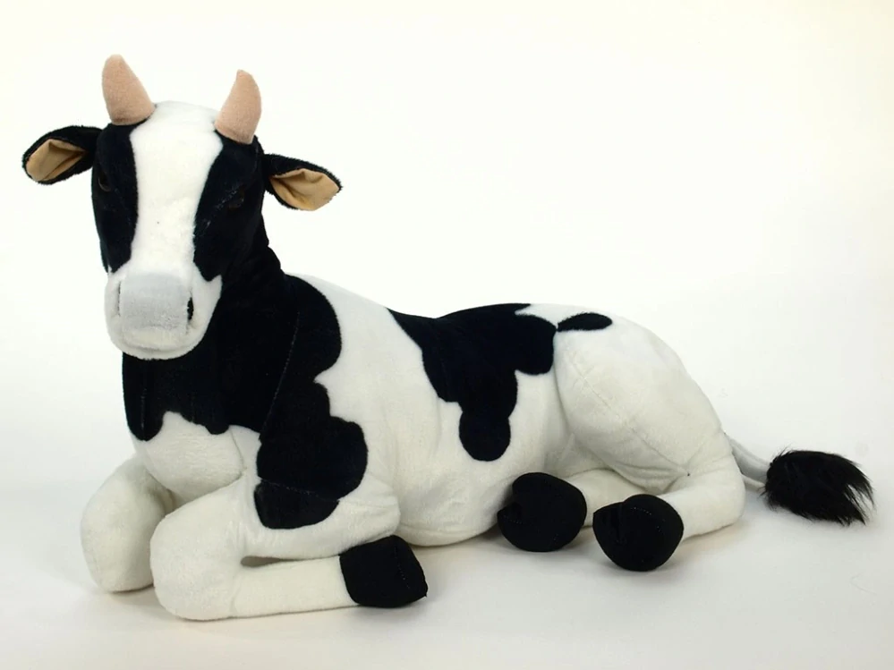 Plyšová kráva ležící 87cm