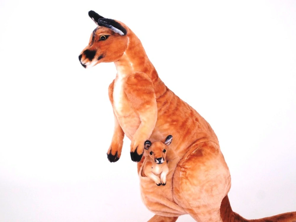 Plyšový klokan s mládětem