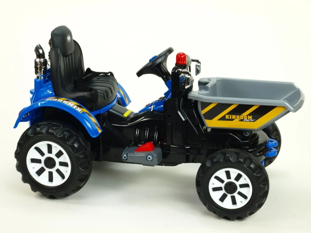 Dětský elektrický traktor Kingdom s přední vanou - II.jakost