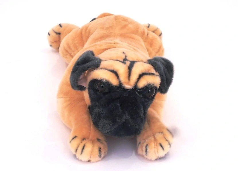 Plyšový pes Mops ležící 66cm