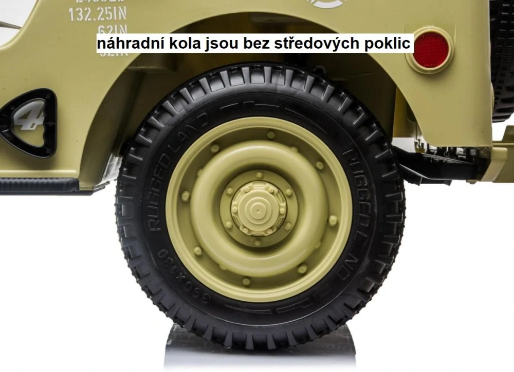 Dvě kola pro vojenský mini Jeep Willys MB s 2,4G