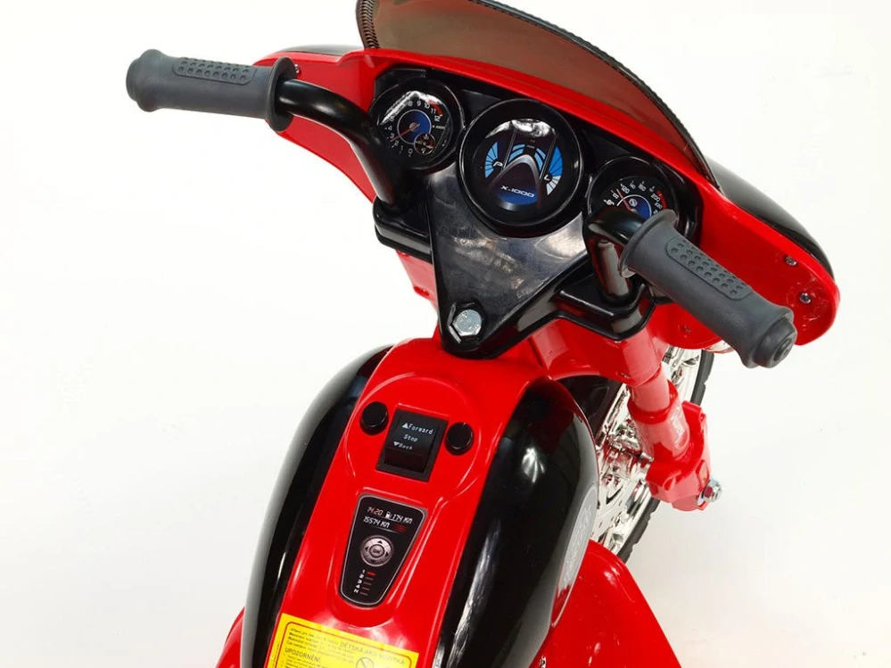 Dětská elektrická motorka Policie červená