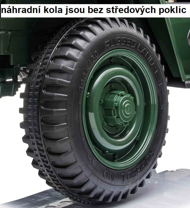 Dvě kola pro vojenský mini Jeep Willys MB s 2,4G