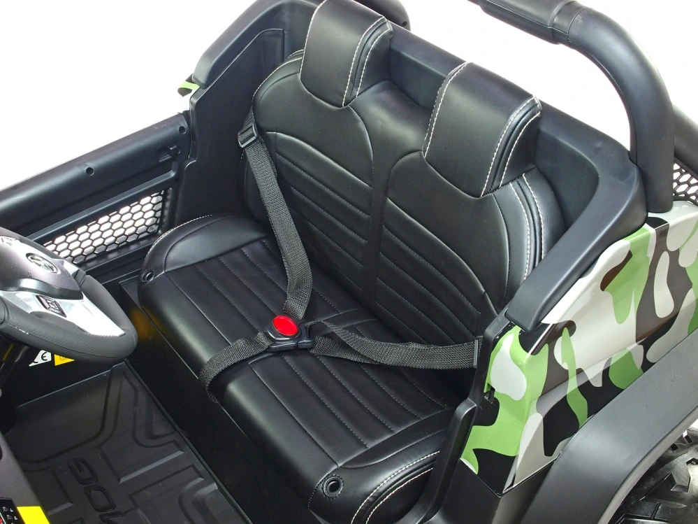 Dětský elektrický Mercedes Benz Unimog dvoumístný - maskáč polymer.potah - II.jakost