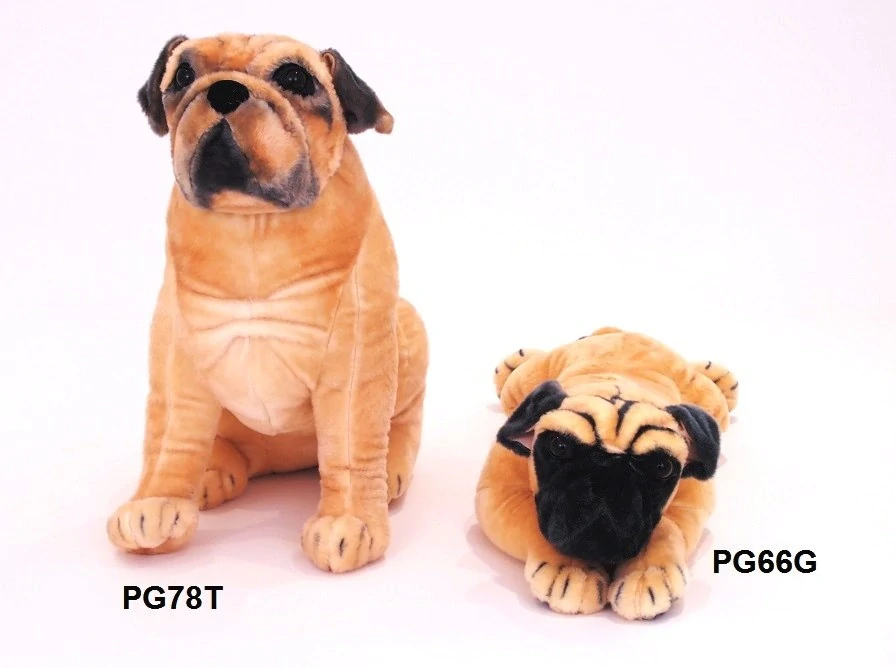 Plyšový pes Mops sedící 78cm