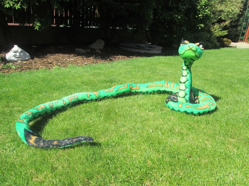 Plyšový had  zelený 300 cm