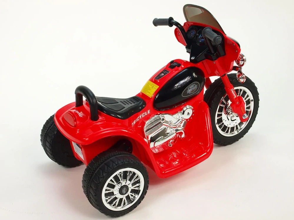 Dětská elektrická motorka Policie červená