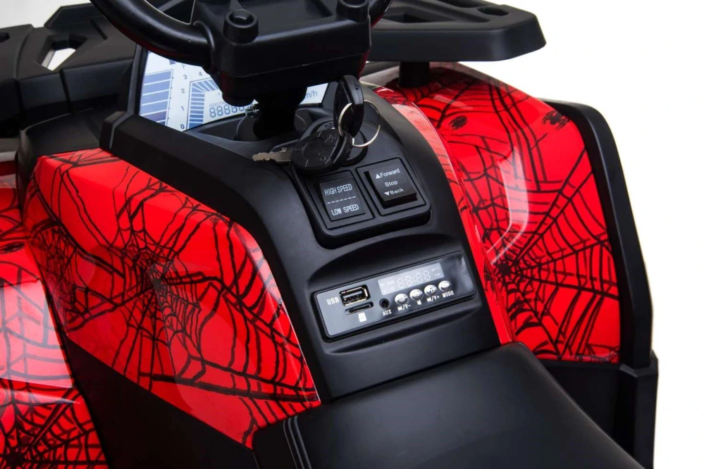 Čtyřkolka Xmen s 2.4G s polymerovým potahem karosérie - červený spider - II.jakost