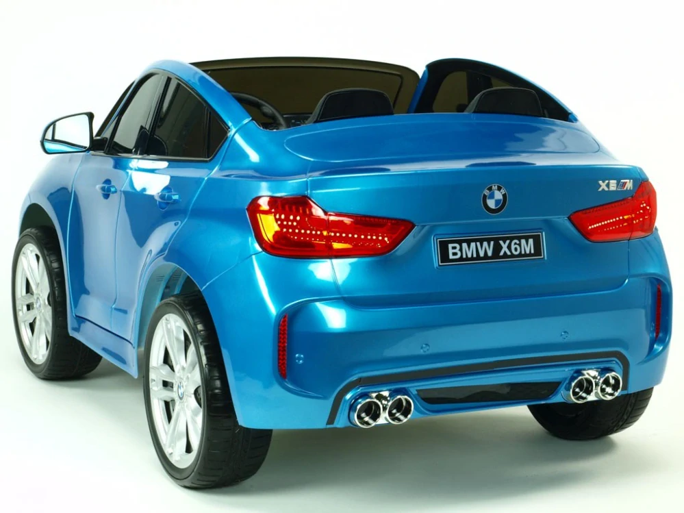 Dětské elektrické autíčko BMW X6M dvoumístné s 2,4G DO - lak.modré - II.jakost