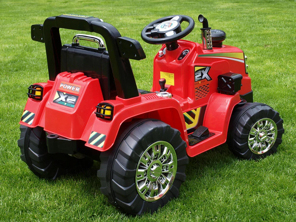 Dětský elektrický traktor 12V s 2,4G dálkovým ovládáním, mohutnými koly - II.jakost