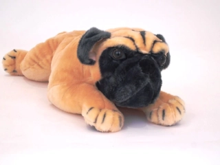 Plyšový pes Mops ležící 66cm