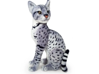 Plyšová kočka leopardí šedá