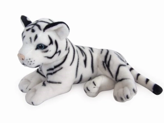 Plyšový tygřík bílý ležící