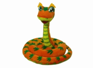 Plyšový had  oranžový 300 cm