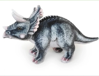 Plyšový dinosaurus Triceratops šedý